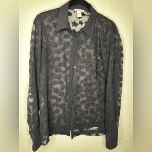 H&M Sheer Star Pattern Shirt